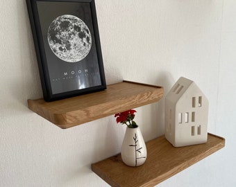 Wooden Floating Shelf, Small Wooden Floating Plant Shelf, Solid Oak Shelf, Wall Shelf