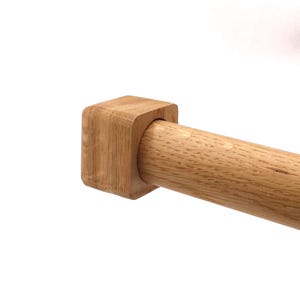 Oak Wood Curtain Rod Finials – Handmade End Caps for Curtain Poles
