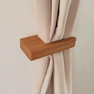 Support arrière de rideau en bois rustique