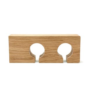 Dubbele houten gordijnroedebeugel