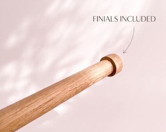 Asta per tende in rovere massello, accessori per tende in legno naturale, asta modulare (30 mm)
