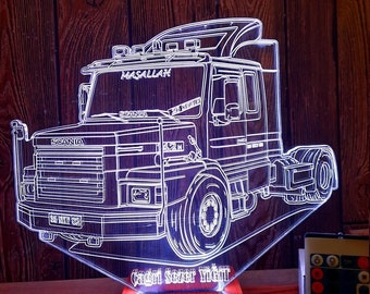 Personalized Truck 3D Lamp: Company Logo Night Light