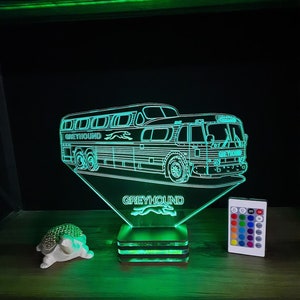 Greyhound Bus, Greyhound Coach, Matchbox, Christmas ornament, Bus, Greyhound, Personalized 3 d lamp design, gift, birthday, lamp night,