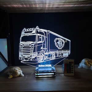 Personalized Scania Truck LED Lamp: Company Logo Gift