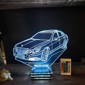 Mercedes, Personalized,firm,company logo lamp design,present,gift,birthday,lamp night, gifts,bmw,land rover,offroad,3d lamp,garage