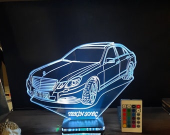 Personalized Mercedes 3D Lamp: Company Logo Night Light