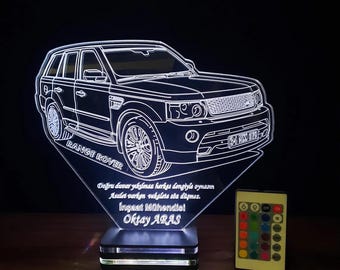 Range Rover, Land Rover, offroad, 4X4, gift, driver, defender, Personalized lamp, birthday