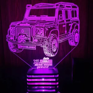 Defender, Personalized,firm,company logo lamp design,present,gift,birthday,lamp night, gifts,range rover,land rover,range rover art,offroad