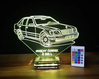 Personalized Mercedes 3D Lamp: Company Logo Desk Light