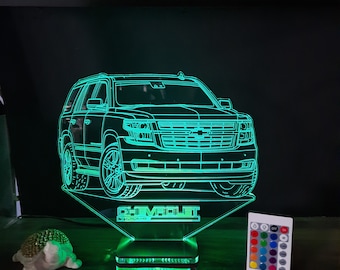 Gepersonaliseerde Chevy Tahoe 3D-lamp: aangepast vrachtwagennachtlampje