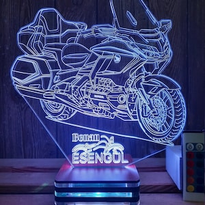 Personalized Honda Goldwing LED Lamp: Custom Motorcycle Night Light