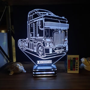 Kenworth, Truck, Model Trucks, Terminator, V8, Personalized 3d Lamp Design, Gift, Birthday, Lamp Night, Wedding Gifts Classic,