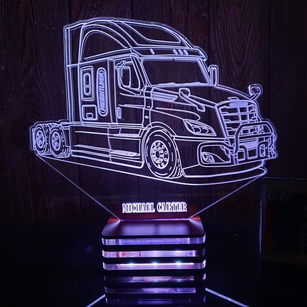 Freightliner, Truck, Personalized 3d Lamp Design, Gift, Birthday, Lamp Night, Wedding Gifts Classic, Logistics, Transportation