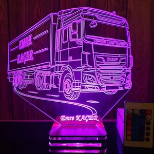 DAF, Truck, Personalized, Firm, Company Logo Lamp Design, Present, Gift, Birthday, Lamp Night, Gifts Truck, Transport, Auto Accessory,