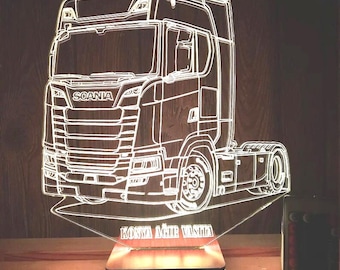 Personalized Scania Truck LED Lamp: Company Logo Night Light