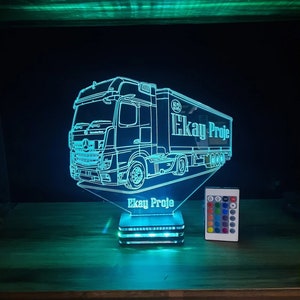 Mercedes, Truck, Personalized, Firm, Company Logo Lamp Design, Present, Gift, Birthday, Lamp Night, Gifts Truck, Transport, Auto Accessory,