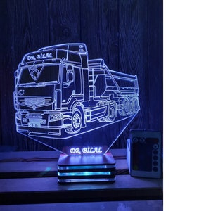 Renault, Truck, Personalized, Firm, Company Logo Lamp Design, Present, Gift, Birthday, Lamp Night, Gifts Truck, Transport, Auto Accessory,