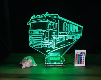 Personalized Truck 3D Lamp: Company Logo Night Light