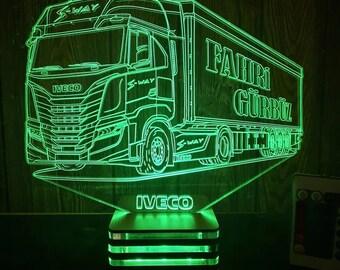 Personalized Iveco S-Way Truck Lamp: Company Logo Night Light