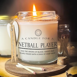 Netball Player Gift Candle | Funny Soy Wax Candle with Matches