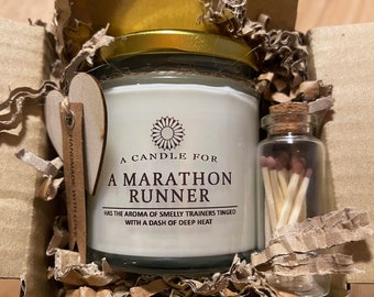 A Candle for A Marathon Runner funny Joke Soy candles gift present running run runners half marathon