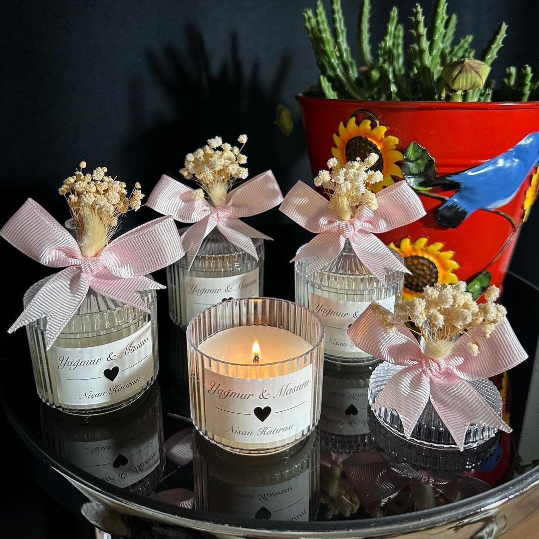 Personalized Wedding Luxury Candle, Wedding Candle Favor for Guest in