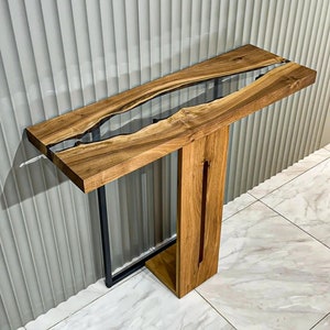 Epoxy Resin Console Table - Epoxy Entryway Table - Resin Entry Table - Custom Console Table - Resin Wood Console Table - Resin Console