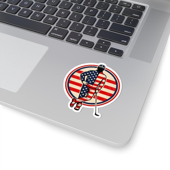Green Lean American Flag Golfer Sticker | Kiss-Cut Patriotic Golf Decal