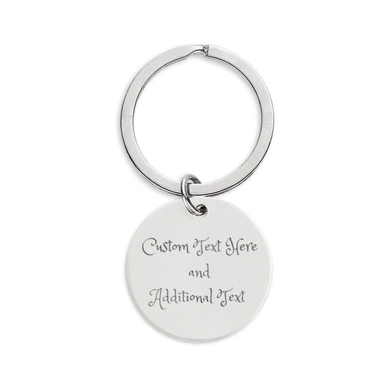 CUSTOMIZABLE Engraved Round Stainless Steel Keychain | Personalized Engraving