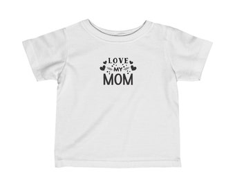 Love My Mom - T-shirt en jersey fin pour bébé