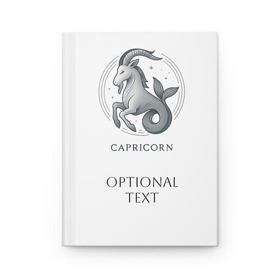 Customizable Capricorn Zodiac Crest Hardcover Journal | Zodiac Notebook
