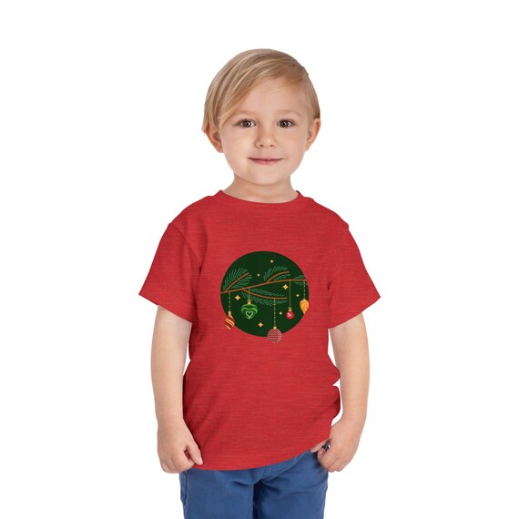 Holiday Tree Ornament Toddler Tee | Christmas Holiday Design