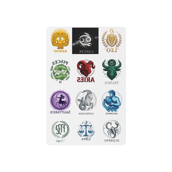 Zodiac Signs Temporary Tattoos | Aries Taurus Gemini Cancer Leo Virgo Libra Scorpio Sagittarius Capricorn Aquarius Pisces
