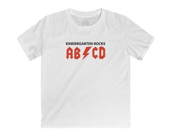 Kindergarten Rocks ABCD Kids Tee | Back-to-School Shirt
