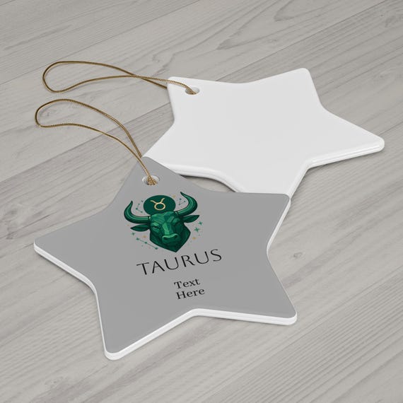 Taurus Ceramic Ornament - Zodiac Star Decoration, Personalized Gift for Astrology Lovers, Unique Holiday Keepsake, Home Decor