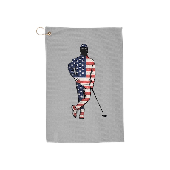 American Flag Golfer Towel | Patriotic Golf Club Accessory