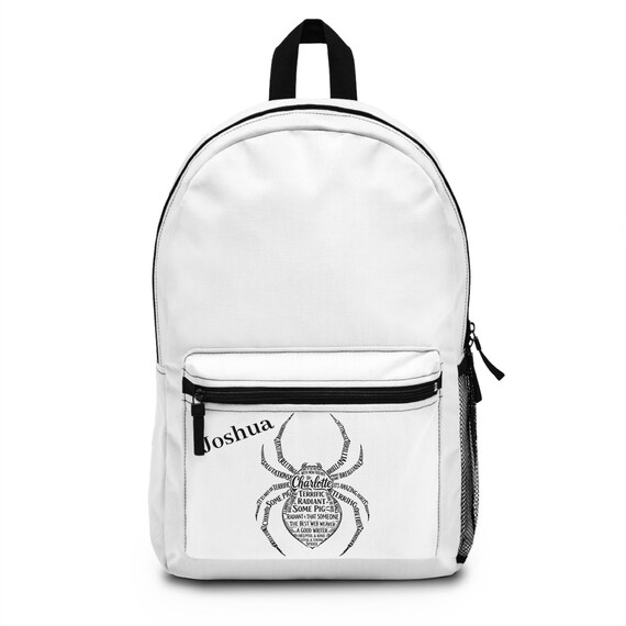 Personalizable Charlotte Spider Illustration Backpack | Literary Text Graphic
