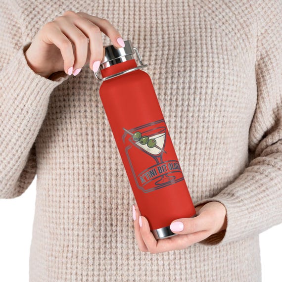 Martini Illustration Copper Vacuum Bottle 22oz | A Tini Bit Older Birthday Humor