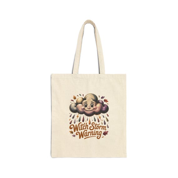 Witch Storm Warning Tote Bag | Spooky Autumn Cloud