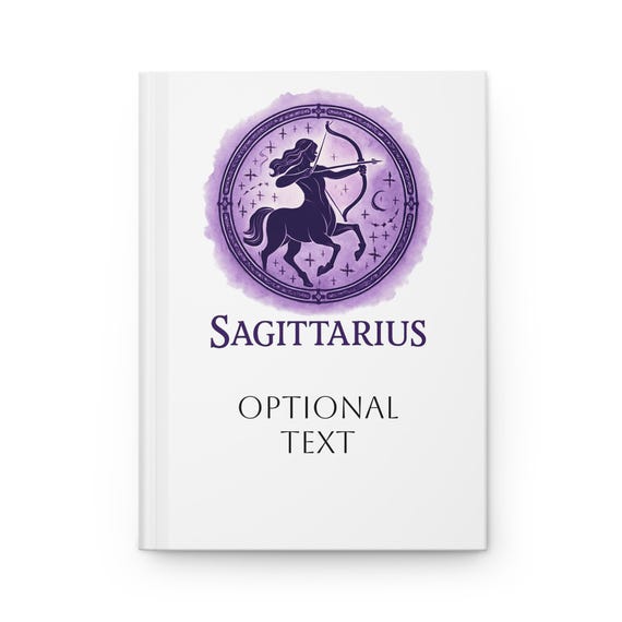 Customizable Sagittarius Zodiac Crest Hardcover Journal | Zodiac Notebook