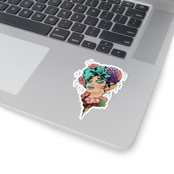 Vibrant Kiss-Cut Stickers, Floral Aesthetic Decals, Boho Laptop Decor, Unique Gift Ideas for Her, Visionary Art Stickers