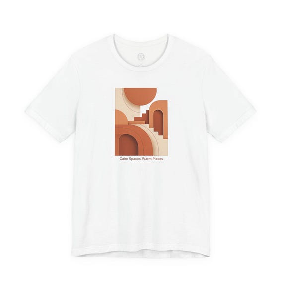Terracotta Abstract Arch Tee | earthy minimal poster, clay tone art