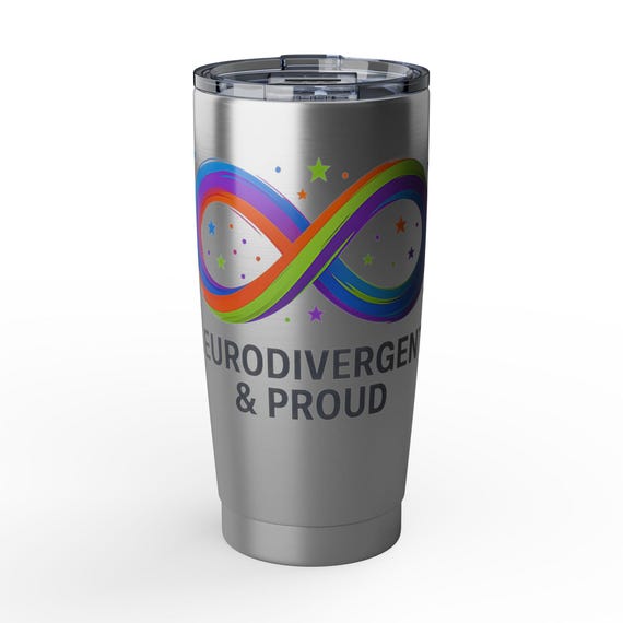 Neurodivergent & Proud Infinity Symbol Tumbler | Rainbow Autistic Awareness