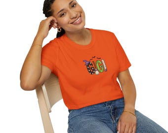 Gigi Halloween Witch Letters T-Shirt | Gigi Shirt, Witch Hat, Bats
