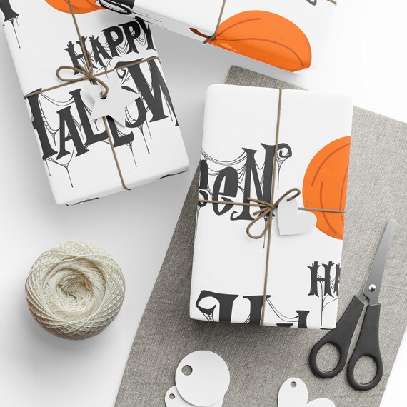 Halloween - Spiderweb and Pumpkin Wrapping Paper