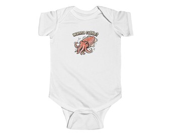 Wanna Cuttle Cuttlefish Illustration Bodysuit | Infant Onesie
