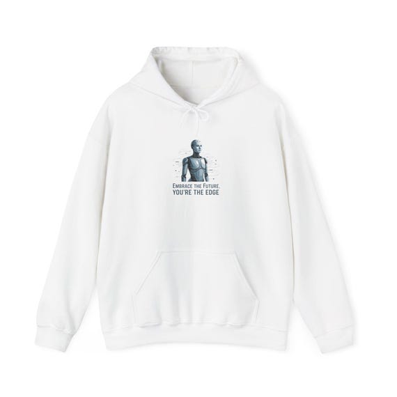 Futuristic Cyborg Portrait Hoodie | Embrace the Future You're the Edge