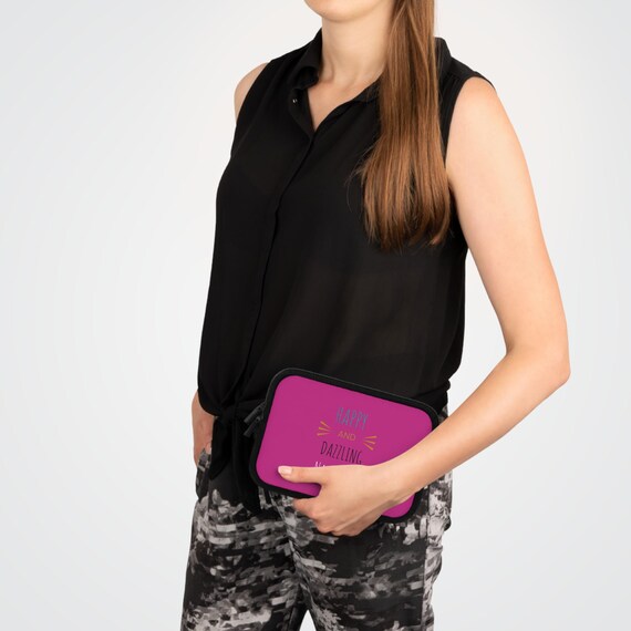 Dazzling Pink Laptop Sleeve, Personalized Tech Case, Gift for Students, Cute Computer Sleeve, Custom Laptop Bag - Laptop Sleeve