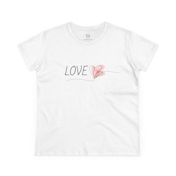 Love and Hearts - Valentines - Women's Midweight Cotton Tee