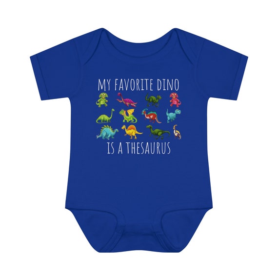 My Favorite Dino is a Thesaurus - Funny Infant Baby Rib Bodysuit